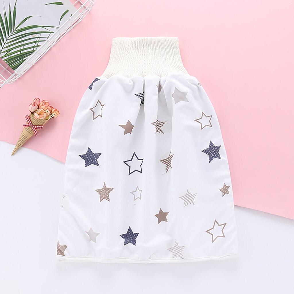 Falda de pañal para recién nacido, cálida, de algodón, cómoda, impermeable, para niños, bonita falda de pañales con estampado de dibujos animados, pantalones cortos 2 en 1 # P30