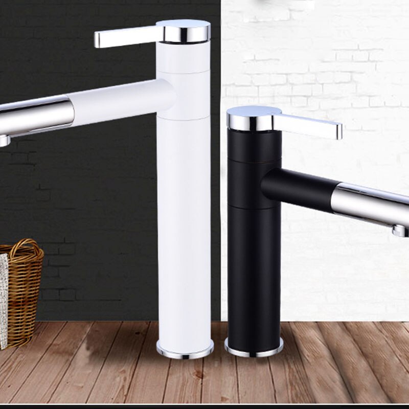 360° Rotating Style Home Multicolor Bathtub Faucet And Cold Faucet Black White Bathroom Basin Faucet