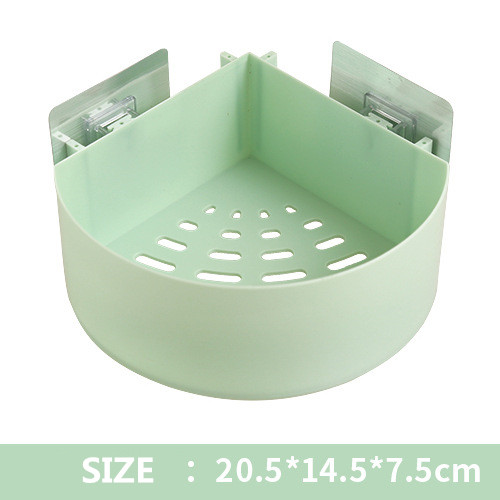 Mensola per bagno portaoggetti per bagno adesivo cucina decorazione per la casa mensola per doccia ad angolo scaffale per cremagliera accessori per appendere: triangle verde