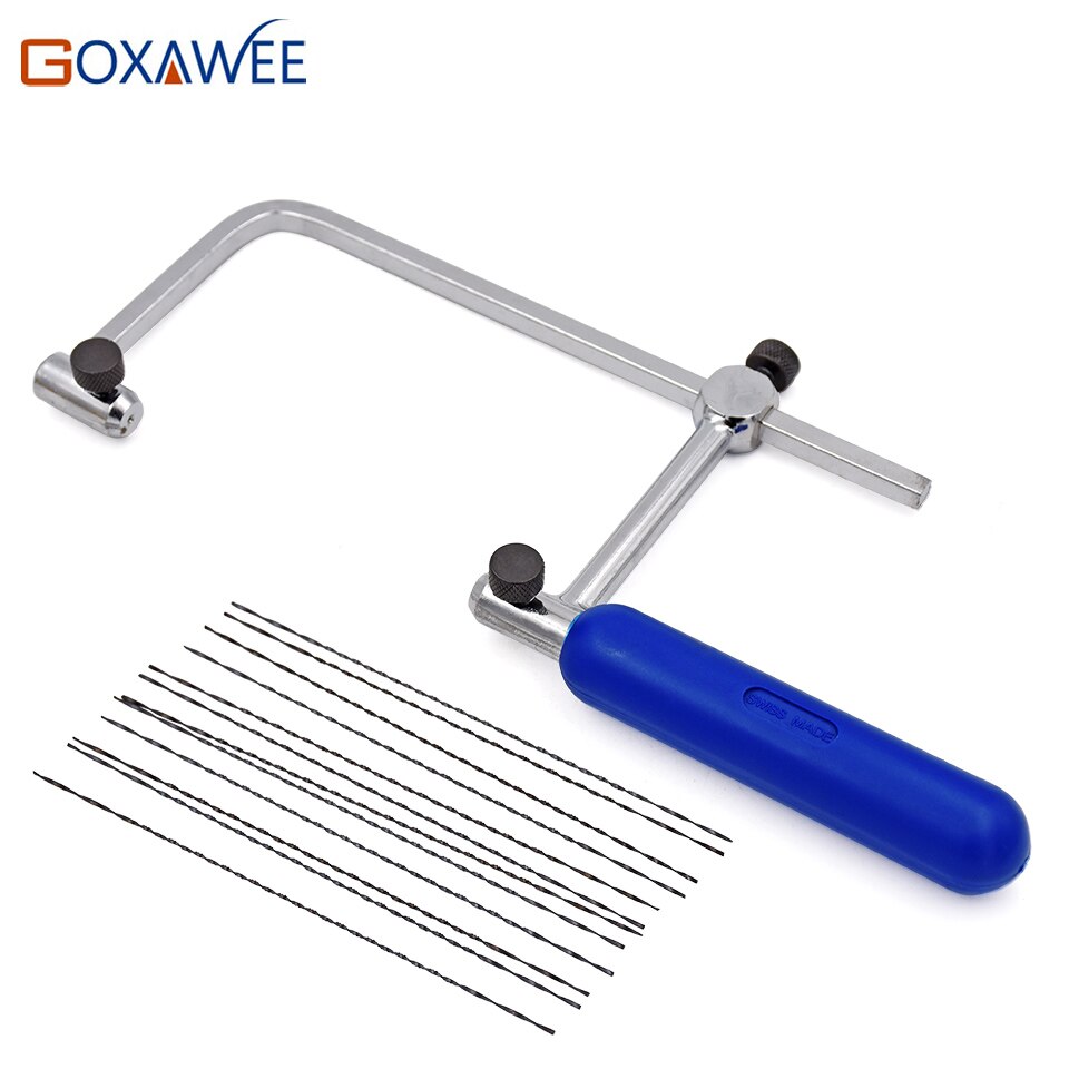 ASB400/500-Arco de sierra para marco de sierra de joyería, herramientas artesanales de carpintería, juego de herramientas de mano, hojas de sierra en espiral, 12 Uds.