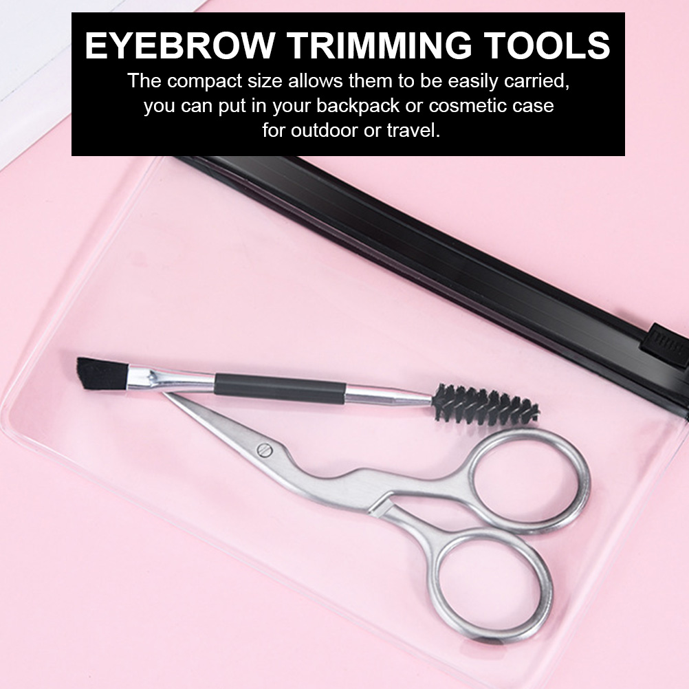 2Pcs Comb Brush Brow Trimming Grooming Scissor for and Girls