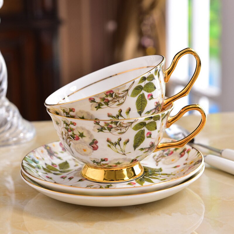 Christmas Gold Afternoon Tea Cup Saucer Set Coffee Cup Tea Pot Set Tea Tray Bridesmaid Tea Cup Set
