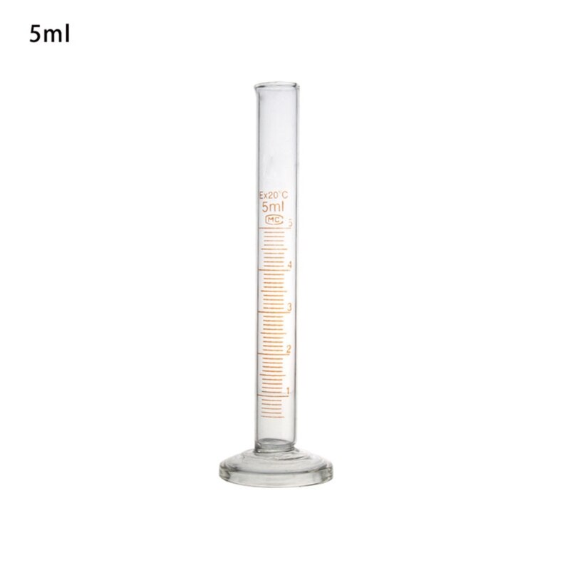 Báscula métrica individual para laboratorio de química, cilindro de medición de vidrio de 100 mL, Compatible con laboratorio de química para el hogar, Au18 21,: 5ml