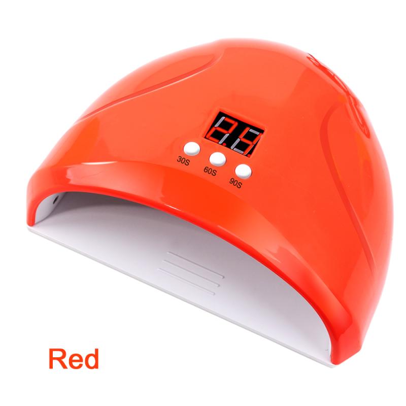 Secador de unhas com lâmpada uv para led, máquina de manicure com sensor automático lcd ferramentas para arte em unhas: Red