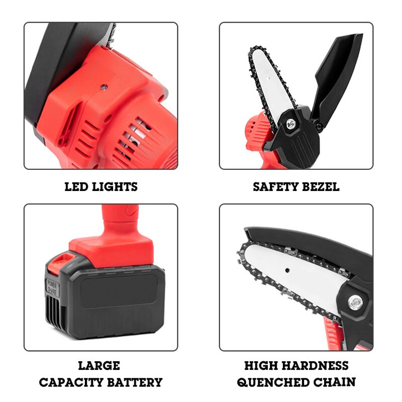 Mini Electric Saw Chainsaw For Woodworking Garden Tools With Batterys Brushless Chain Saws Wood Cutters