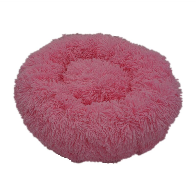 Super Zachte Hond Bed Sofa Pluche Kat Mat Hond Bedden Voor Labradors Grote Honden Bed Huis Pet Ronde Kussen Beste: Rose 40cm