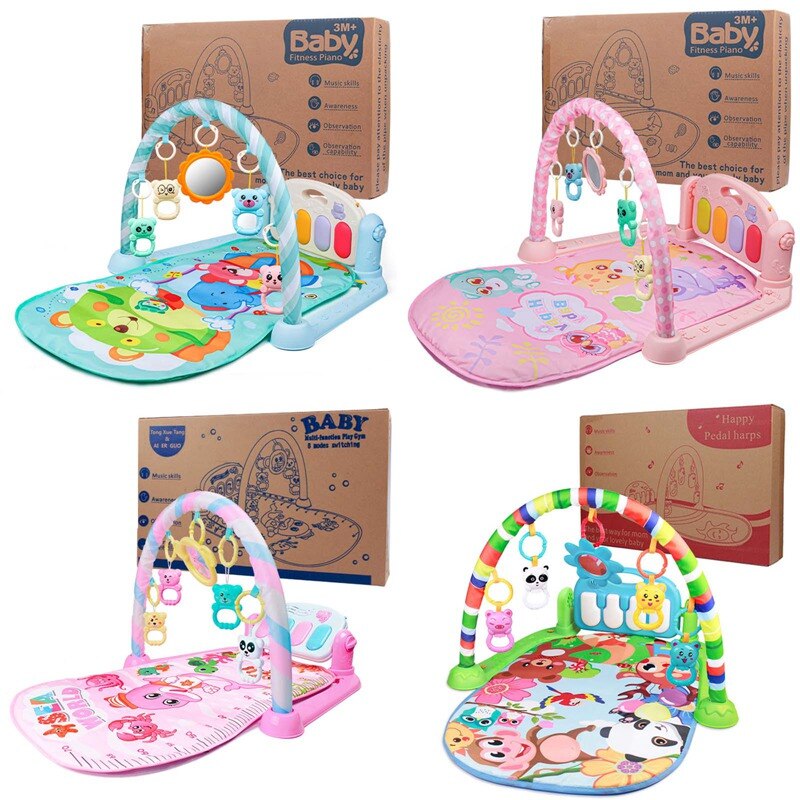 Baby Gym Puzzles Mat Educational Rack Toys Baby Music Play Mat With Piano Keyboard Infant Fitness Carpet For Kids