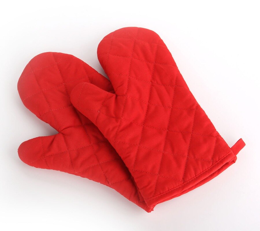 2 stks/set Kichen Magnetron Handschoenen Bakken Oven Speciale Warmte-isolatie Anti-strijken Hittebestendige Handschoenen: Red