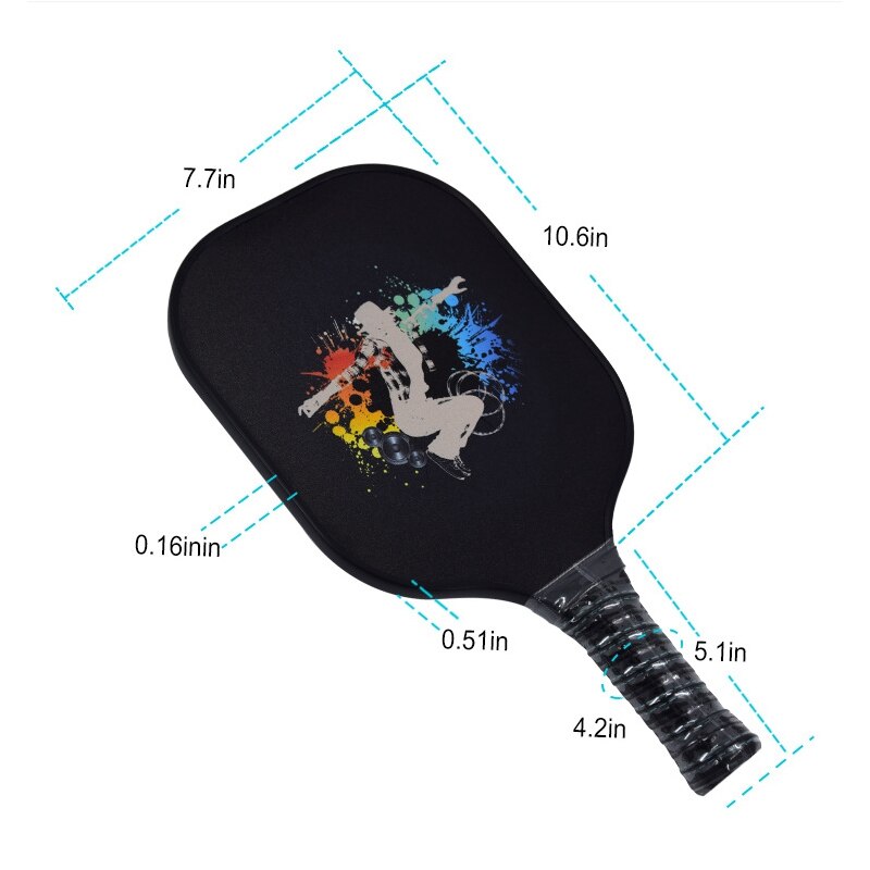 Bola paddle conjunto de 2 grafite bola pás raquete de bola de superfície de fibra de carbono