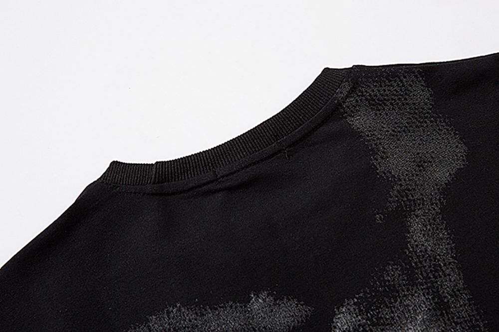 Unisex herre oversize genser med løs passform hip hop hettegenser skateboard sport uformelt bomullsblanding skjorte med rund hals