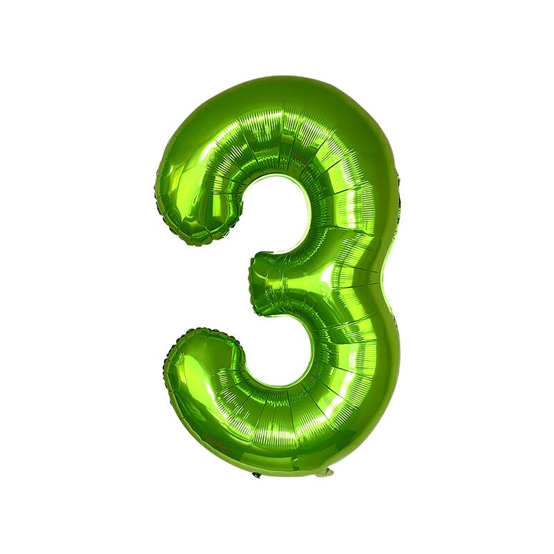 40 Inch Grote Folie Licht Fruit Groen Nummer 1 2 3 Ballonnen Anniversary Birthday Party Decoraties Kids Digit Globos Decor ballon