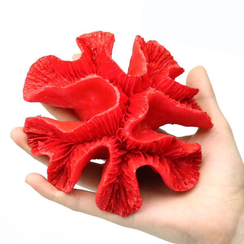Simulation Red Coral Reef Aquarium Resin Ornament Fish Tank Landscaping Decor