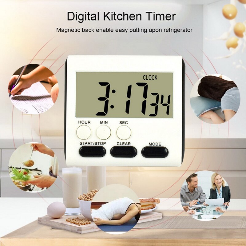 Multifunctional Kitchen Timer 24-Hours Digital Timer Count-Up & Count Down Alarm Clock Home Cooking Tools Kitchen Gadget