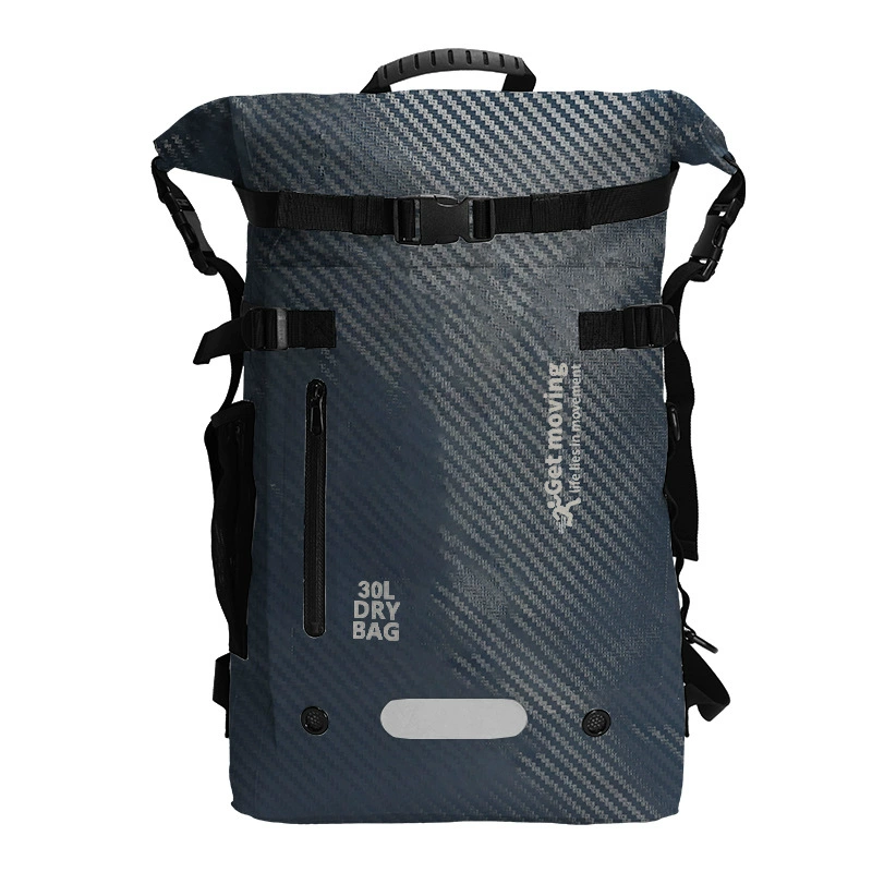 30L Waterproof backpack, travel backpack storage bag, sports outdoor bag, beach swimming waterproof bag, dry wet separation: dark blue
