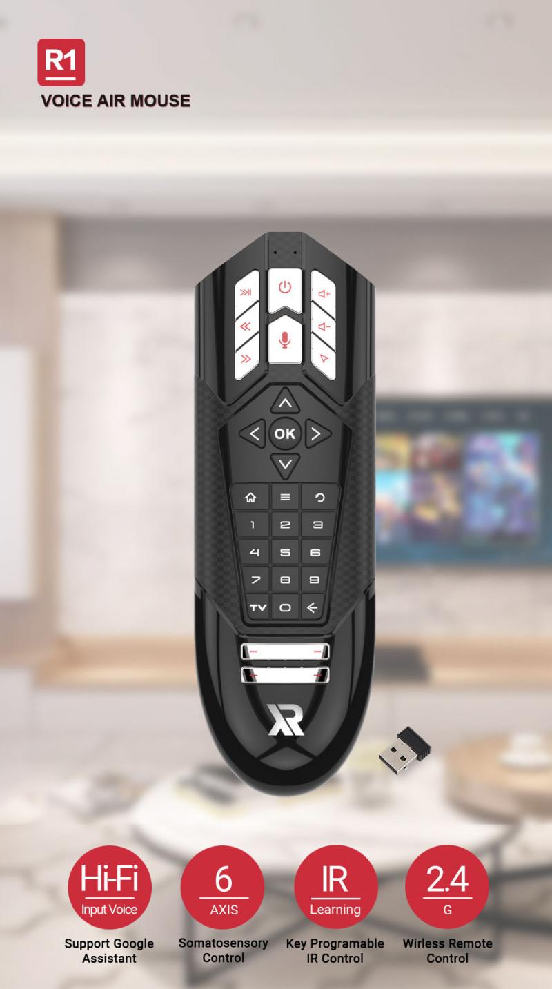R1 Smart Air Mouse 2.4G Draadloze Voice Afstandsbediening Via Usb Ontvanger Plug En Play Draadloze Controle Tot 10 Meter