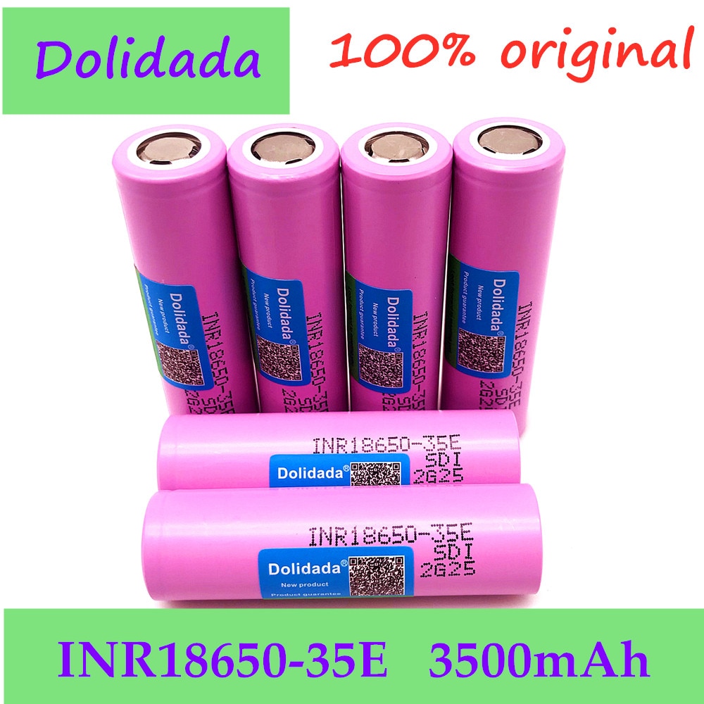 6pcs Dolidada 100% Original For samsung 18650 3500mAh 20A discharge INR18650 35E 18650 battery Li-ion 3.7v rechargable Battery