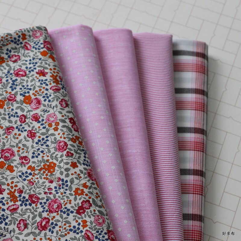 Tecidos de algodão estampados, 25cm * 25cm * 5 peças, tecidos de costura, acolchoados para patchwork, bordado, faça você mesmo, acessórios de bonecas artesanais