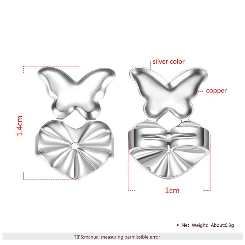 Neue magie herz schmetterling clover Ohrring lift Rücken Unterstützung Hypoallergen Ohrringe Lift Heber Passt Alle Post Ohrring