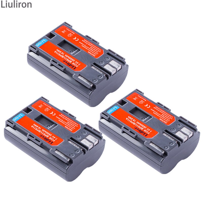 BP-511 BP-511A BP 511A for Camera Battery BP511 BP 511 For Canon EOS 40D 300D 5D 20D 30D 50D 10D D60 G6 L10: 3 Pack Battery