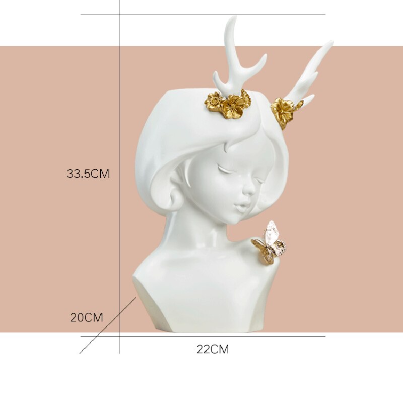 Harpiks gevir jente liten vase enkel stil menneskelig ansikt vase dekorasjon stue soverom blomsteroppsats tørket blomster hjem