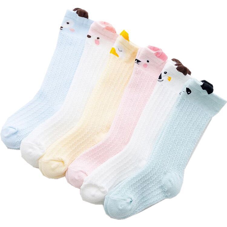 12 pairs Cartoon Cat Fox Animal Baby Cotton Socks Knee High Long Leg Warmers Socks Boy Girl Children Socks 0-3 Years