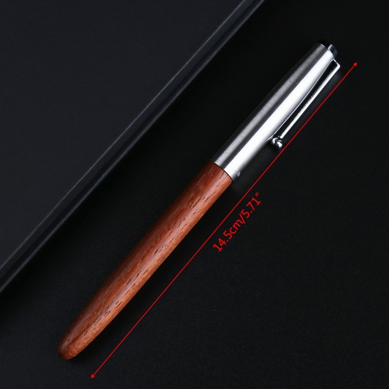 Vintage Style Pear Wood Barrel Fountain Pen 0.38mm Nib Business Office