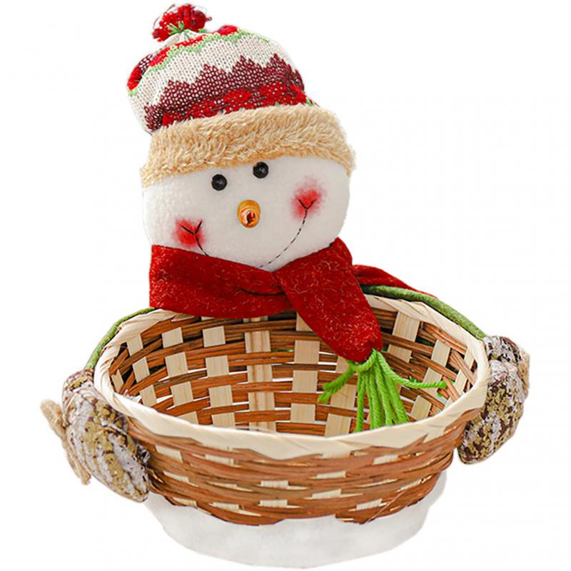 Christmas Ornaments Imitation Bark Candy Basket Three-dimensional Old Man Doll Storage Apple Basket