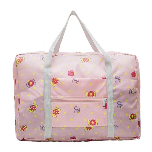 Bolsa de viagem portátil com zíper bolsa de armazenamento de bagagem de fitness esporte: Pink Candy