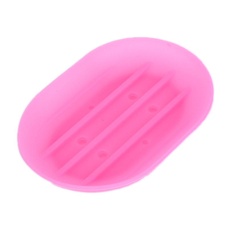 1pc Silicone Flexible Soap Dish Plate Bathroom Soap Holder Travel Holder Dish Candy Color Bathroom Soap Dish