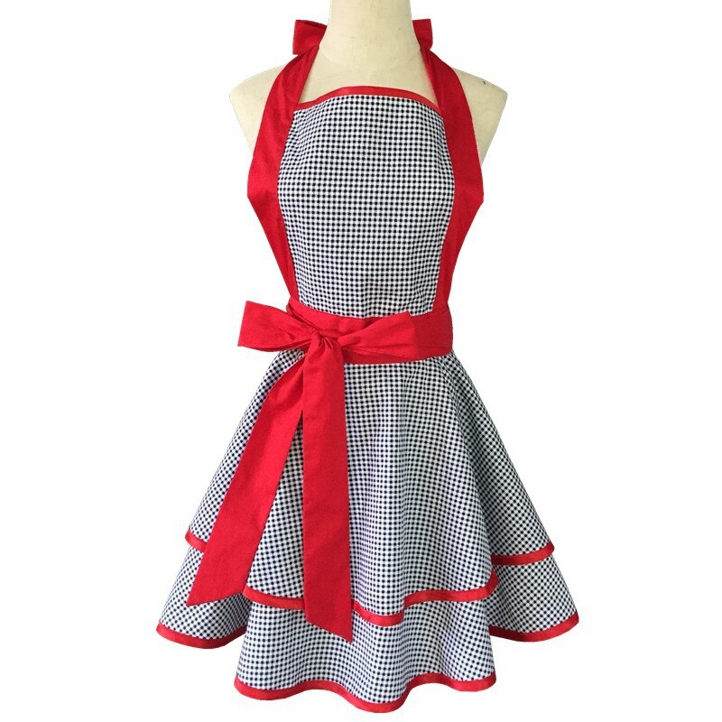 Cotton Lovely Women Apron Cute Large Swing Princess Apron kitchen Cooking Oilproof Aprons for Girls: style 4