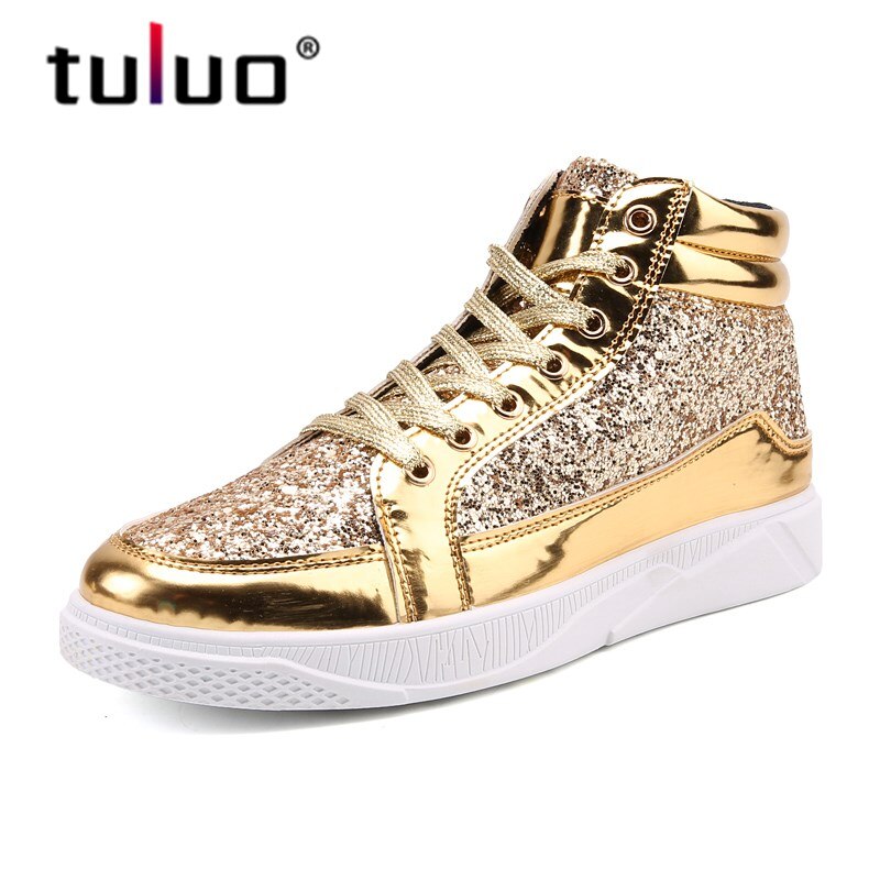 Chaussures de skate haut de gamme hommes Style coréen en plein air hommes chaussures de sport or argent rue Hip Hop Chaussure Homme baskets