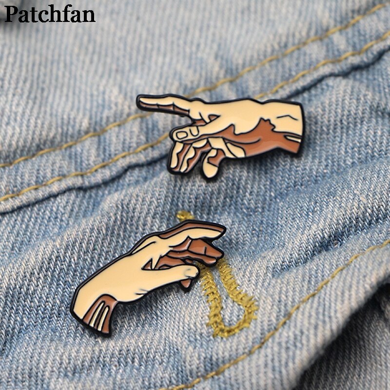 Patchfan De Schepping Van Adam Zink Emaille Pins Trendy Medaille Para Rugzak Shirt Kleding Zak Broches Badges Voor Mannen Vrouwen a2077