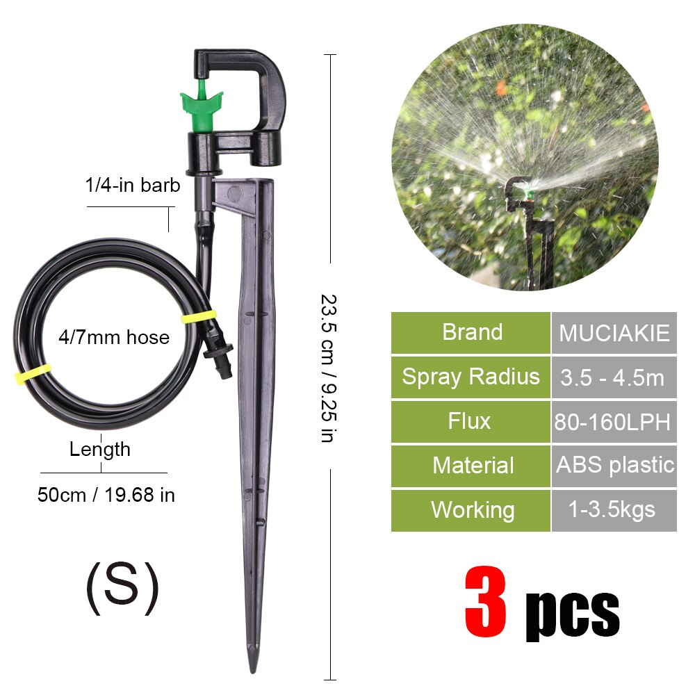 MUCIAKIE-rociadores de jardín con boquilla de nebulización, rociador de riego para jardinería o plantas, 3 uds.: Sx3pcs