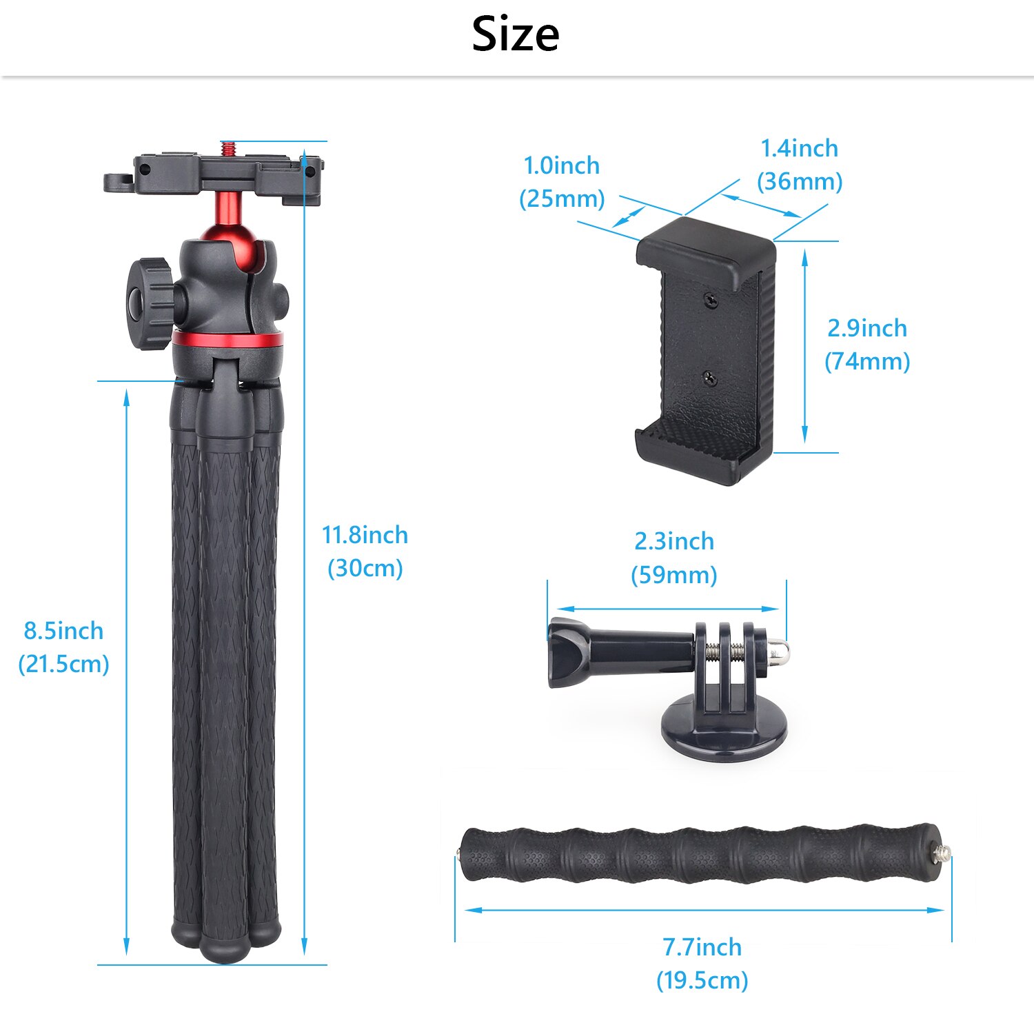 Trípode para teléfono, cámara móvil, soporte de pulpo, palo de Selfie para teléfono inteligente, Mini trípode Flexible, soporte para teléfono móvil, cabeza de bola GoPros DT45