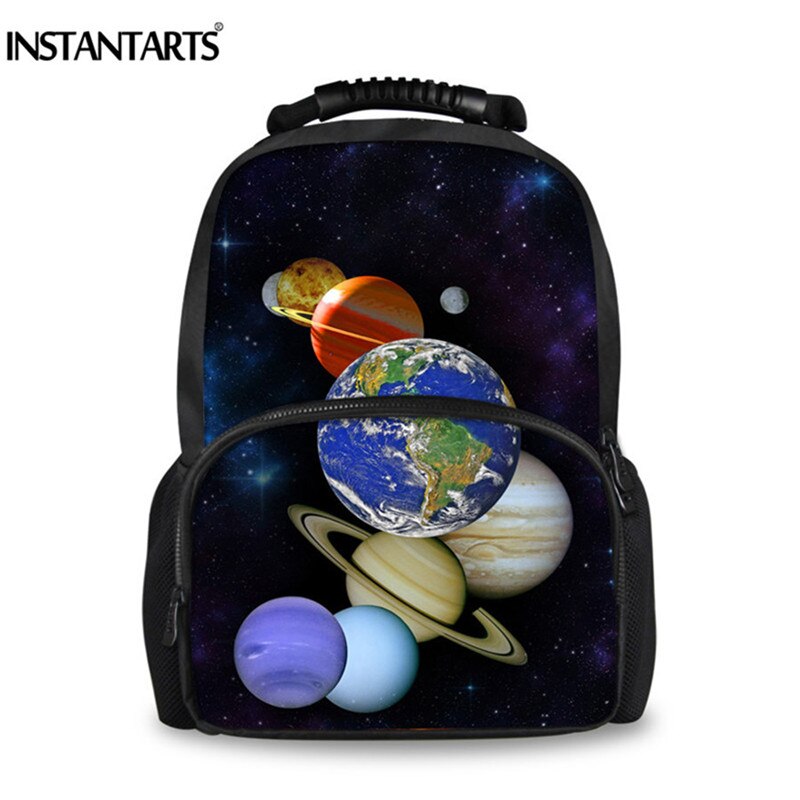 INSTANTARTS univers espace galaxie feutre sac à dos pour hommes 3D solide motif mâle sac d'école adolescent garçons voyage ordinateur portable sacs à dos: CC3194A