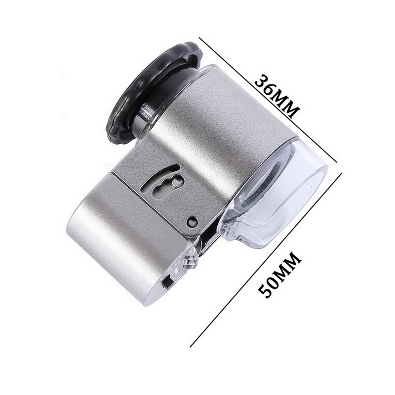 100x Portable Magnifier Tool With Light Multifunction Pocket Led Adjustable Focal Microscope Loupe Mini Zoom Handheld Jewelry: B