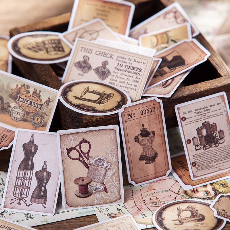 45 stk vintage sytema klistermærker kunsthåndværk ... – Grandado