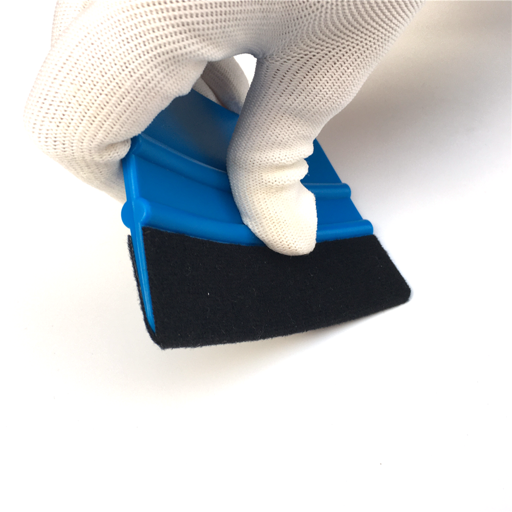 Espátula limpiacristales con fieltro de tela, envoltura de vinilo de fibra de carbono, herramienta de tinte de ventana, removedor de pegamento, herramienta de limpieza para uso doméstico o en coche