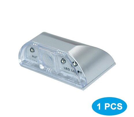 Lámpara de ojo de cerradura infrarrojo PIR móvil sin cables, cerradura para puerta con Sensor de luz para cocina, pasillo, escalera, almacén, lámpara nocturna plateada: Silver-1 PCS