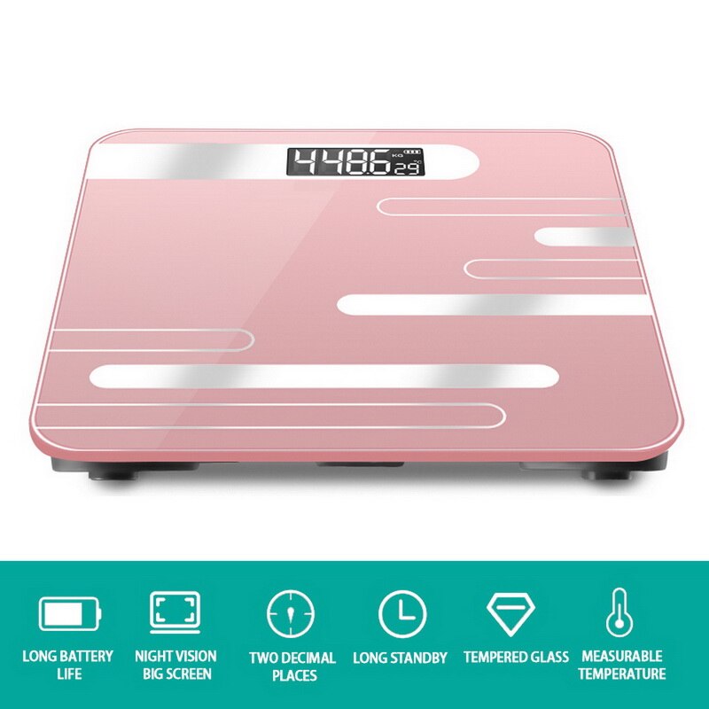 Usb opladning lcd display krop vejning hjemme digital vægt vægt elektronisk vægt gulv krop vægt glas smart: 6