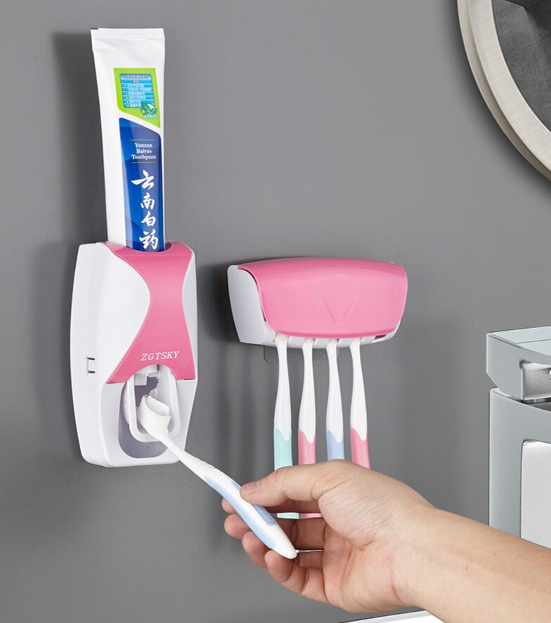 Toothbrush Holder Automatic Toothpaste Dispenser S... – Grandado