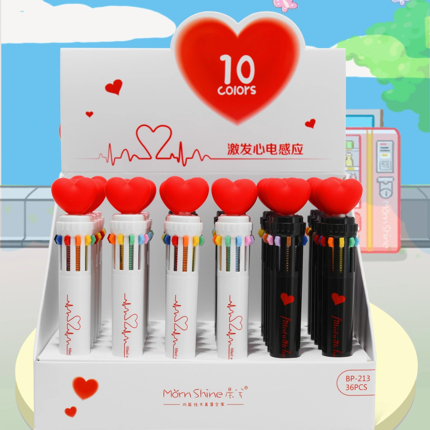 6/10 Colors Ballpoint Pen Cartoon Love 0.5mm Colorful Ink Gel Pens Silicone Kawaii Pens School Office Supplies Korean Stationery