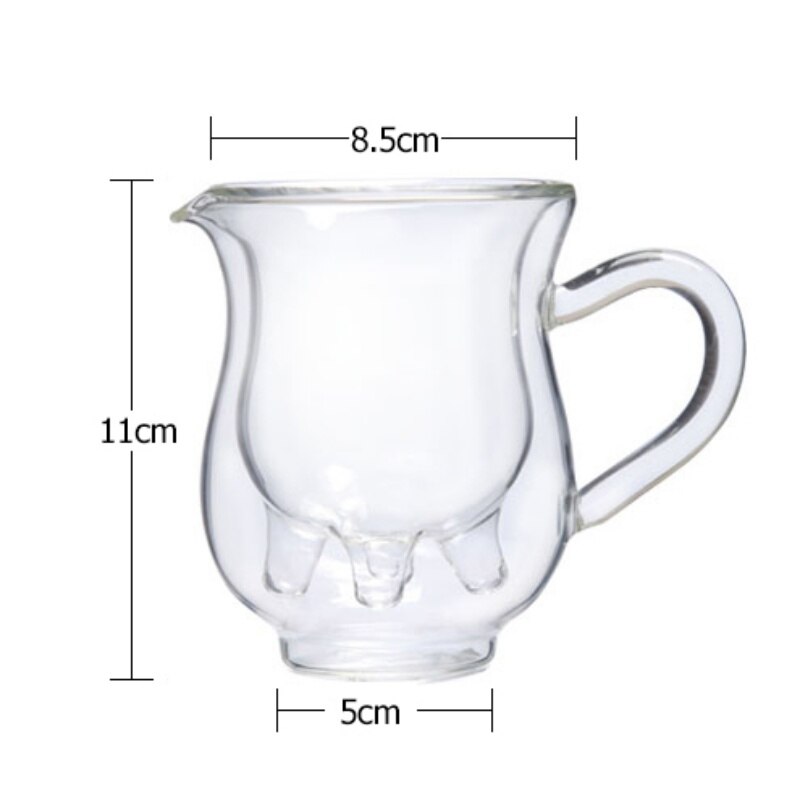 Cow Double Layer Glass Creamer Cup 250ml Lovely Milk Jug Juice Tea
