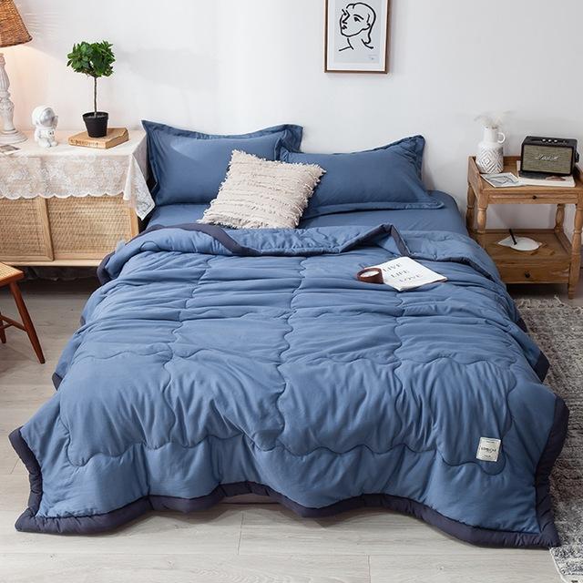 Summer Quilts Bedding Throws Blue Blanket Cartoon Comforter Bed Cover Quilting Home Textiles Suitable for Adults Kids: 03.Blue / 150x200cm