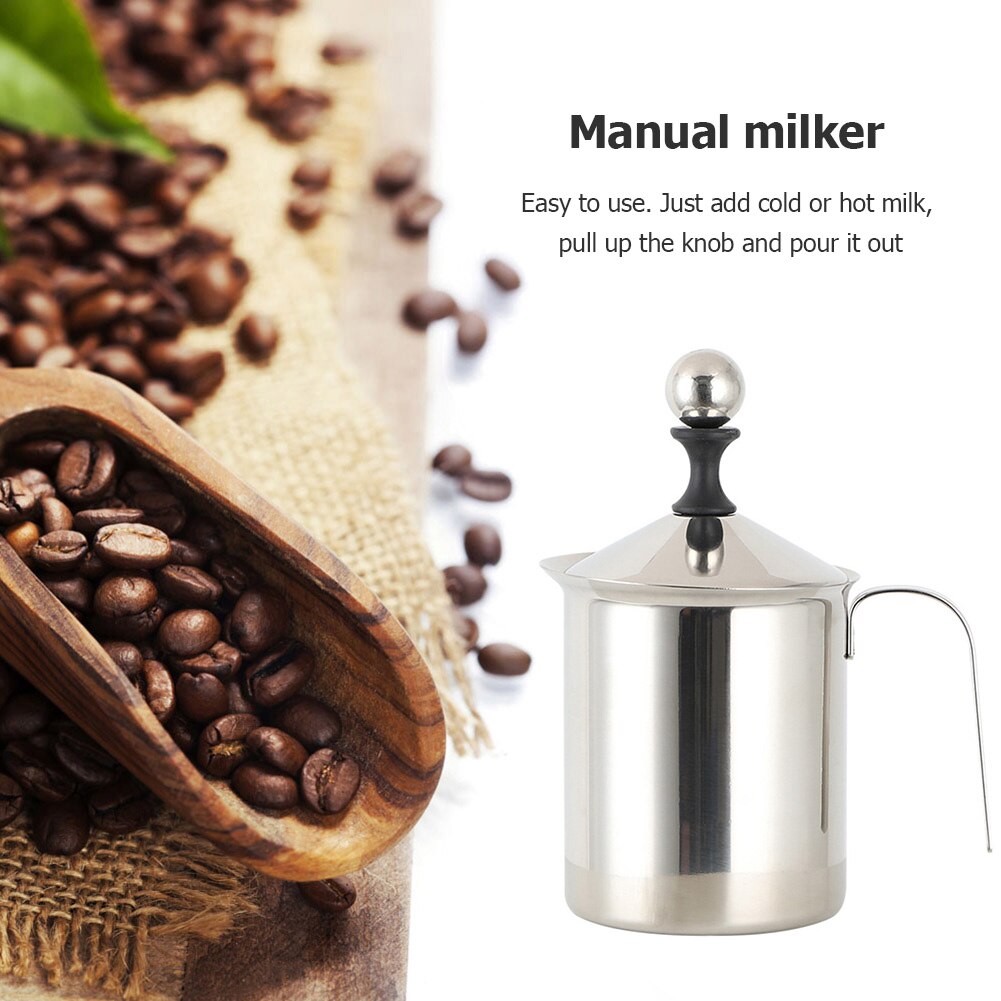 Edelstahl Manuelle Milchaufschäumer Milch Schaum Doppel Gittergewebe Kaffee Schäumer Tasse