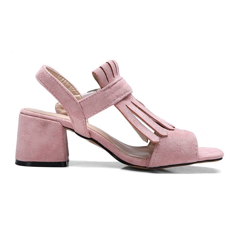 Morazora stor storlek 33-43 enfärgade sommarskor enkla spänne dam sandaler tofsar casual damskor rosa