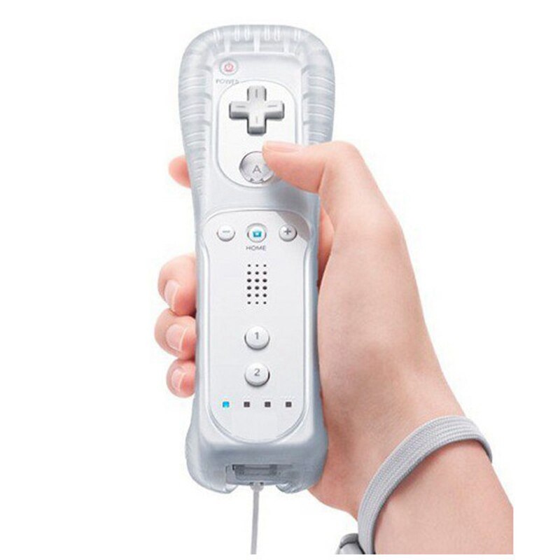 White Motion Sensor Remote Controller + Wired Nunchuck Combo for Nintendo Wii Console