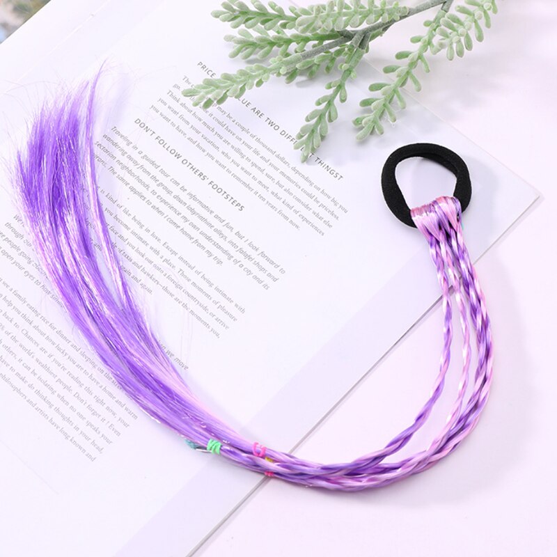 Cinta elástica para el pelo para chico y niña, accesorios para el cabello, cinta para el pelo de chico s, diadema para niña, tocado de cuerda trenzada, para niño: Bright purple