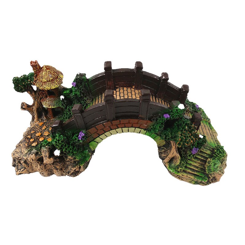 Fish Tank Landscaping Viewing Rockery Bridge Simulation Resin Craft Aquarium Decoration Explosion Mountain Stone Ornaments