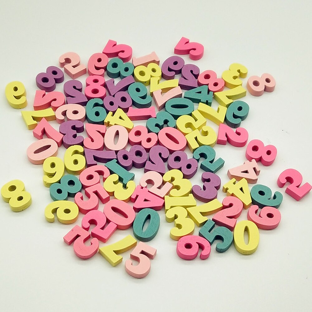 100pcs Wooden Letters Alphabet Decoration Numbers Mixed Block Home Word Handmade Craft Multi-coloured Party DIY 15mm